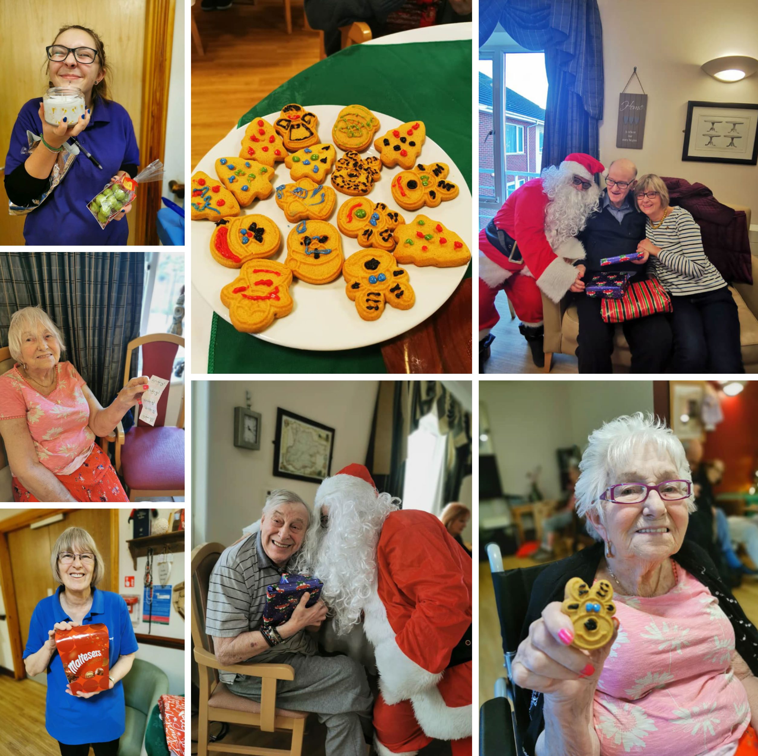 Aspen Grange Care Home residents, their relatives, and staff enjoy Christmas baking, Secret Santa, and a visit from Father Christmas.