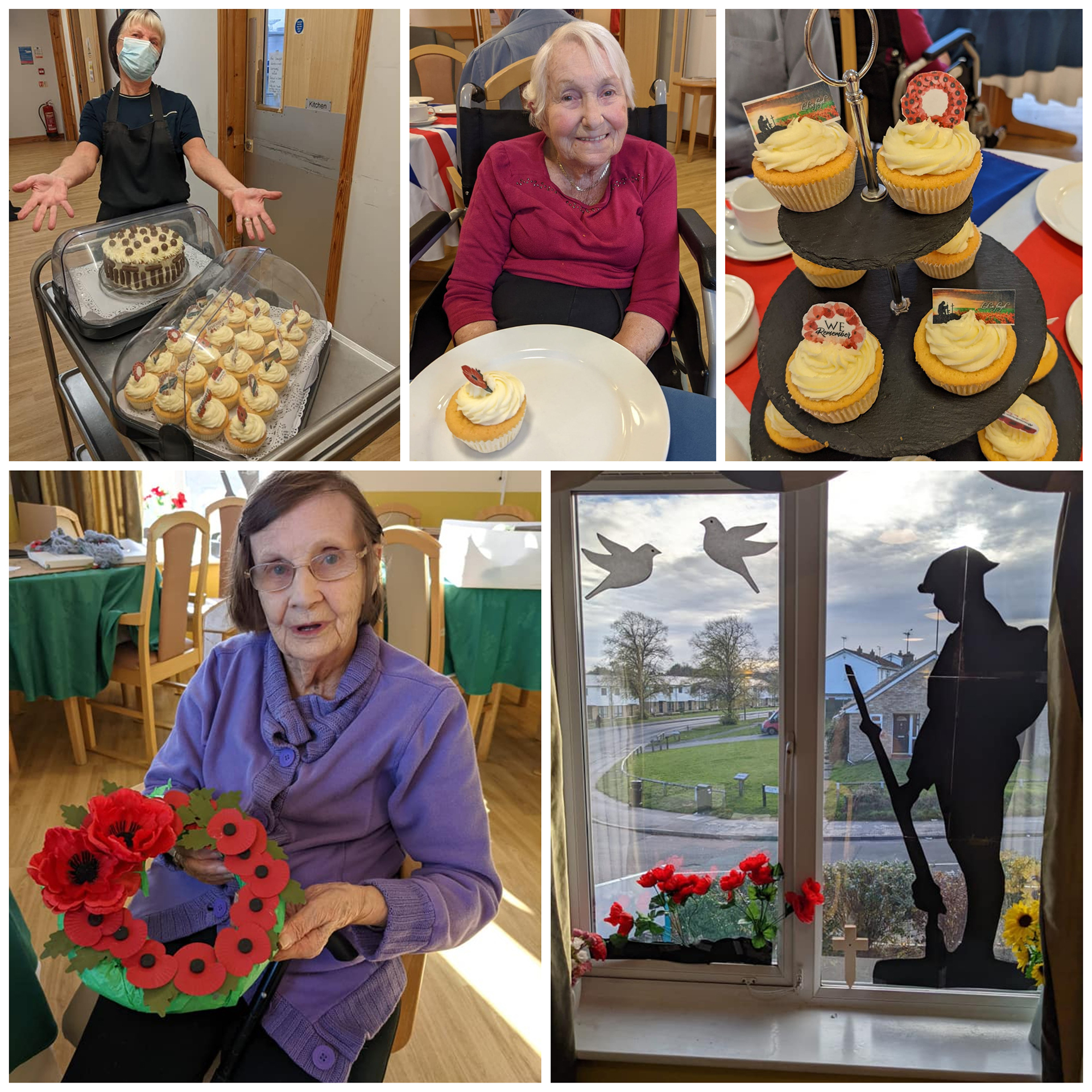 Residents at Aspen Grange Care Home in Braintree marking Armistice Day with creative crafts and a Remembrance-themed afternoon tea.